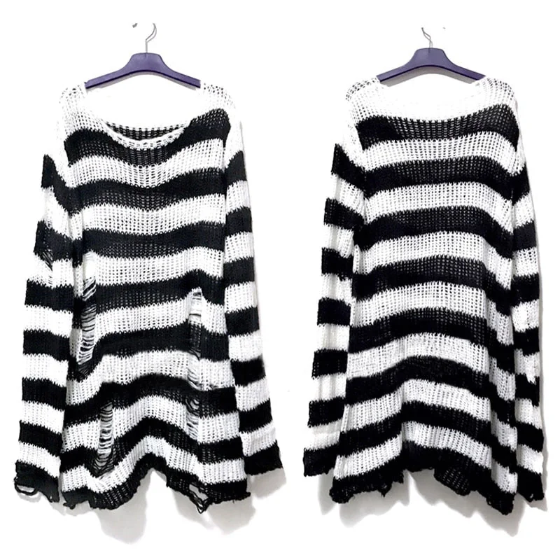 Chic Knitted Goth Sweater in Premium Cotton Blend
