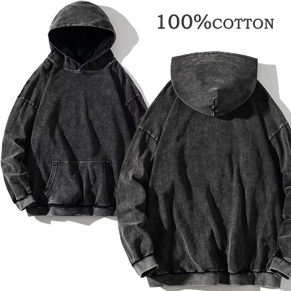 Premium Black Cotton Hoodie for Men