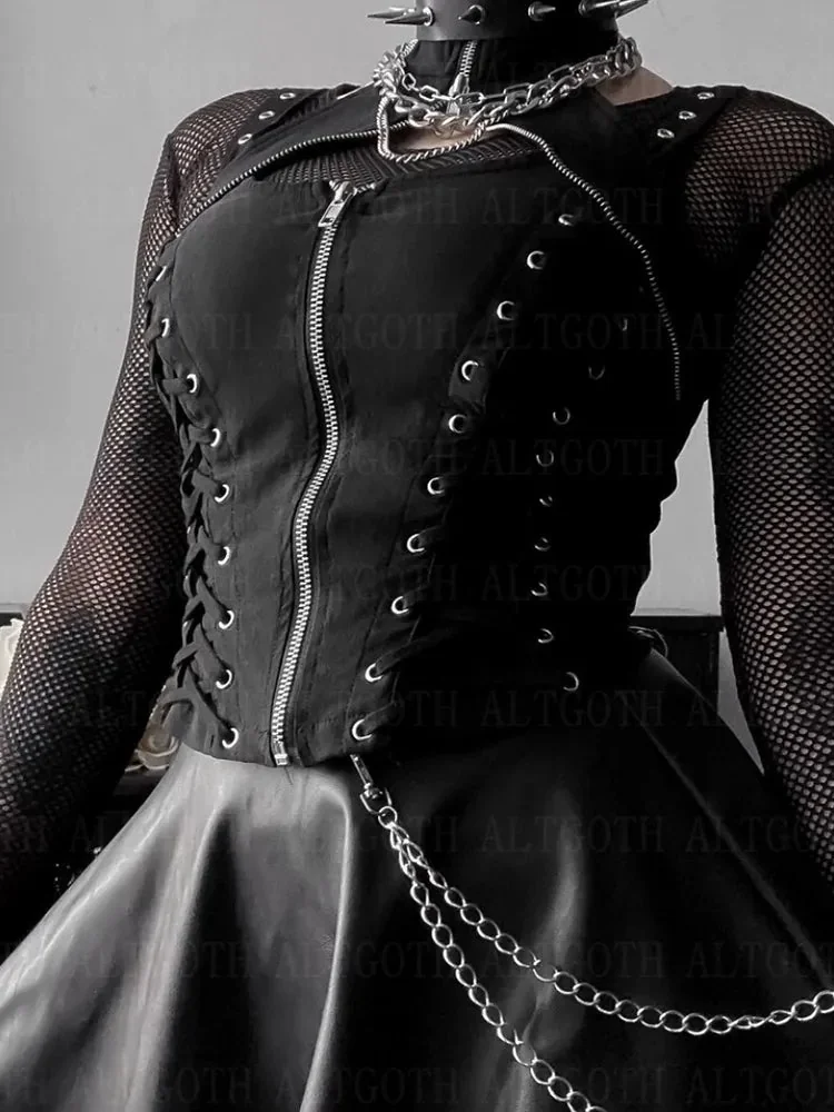 Womens Black Gothic Corset Top