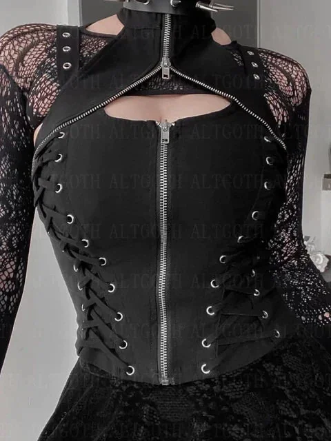 Womens Black Gothic Corset Top