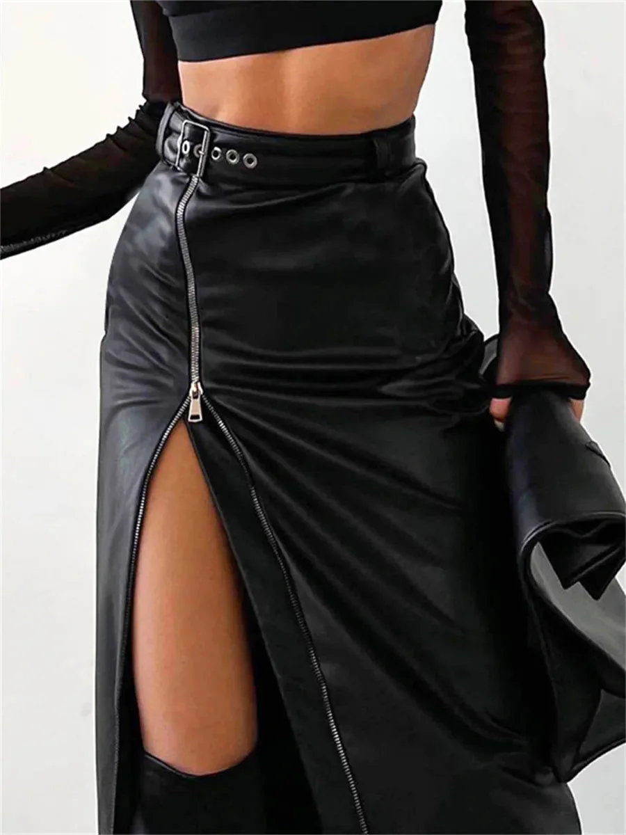 Black PU Leather Skirt - Premium Faux Leather Blend