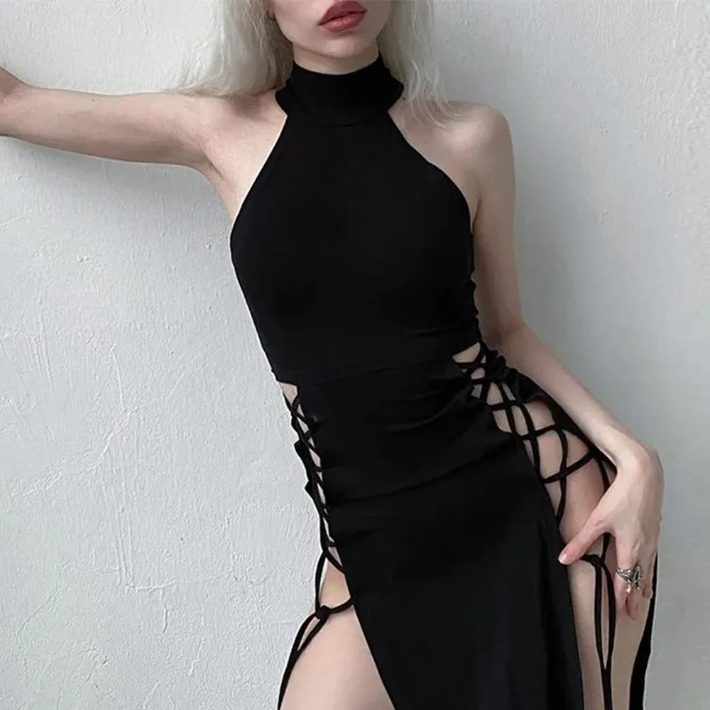 Black Gothic Style Womens Dress