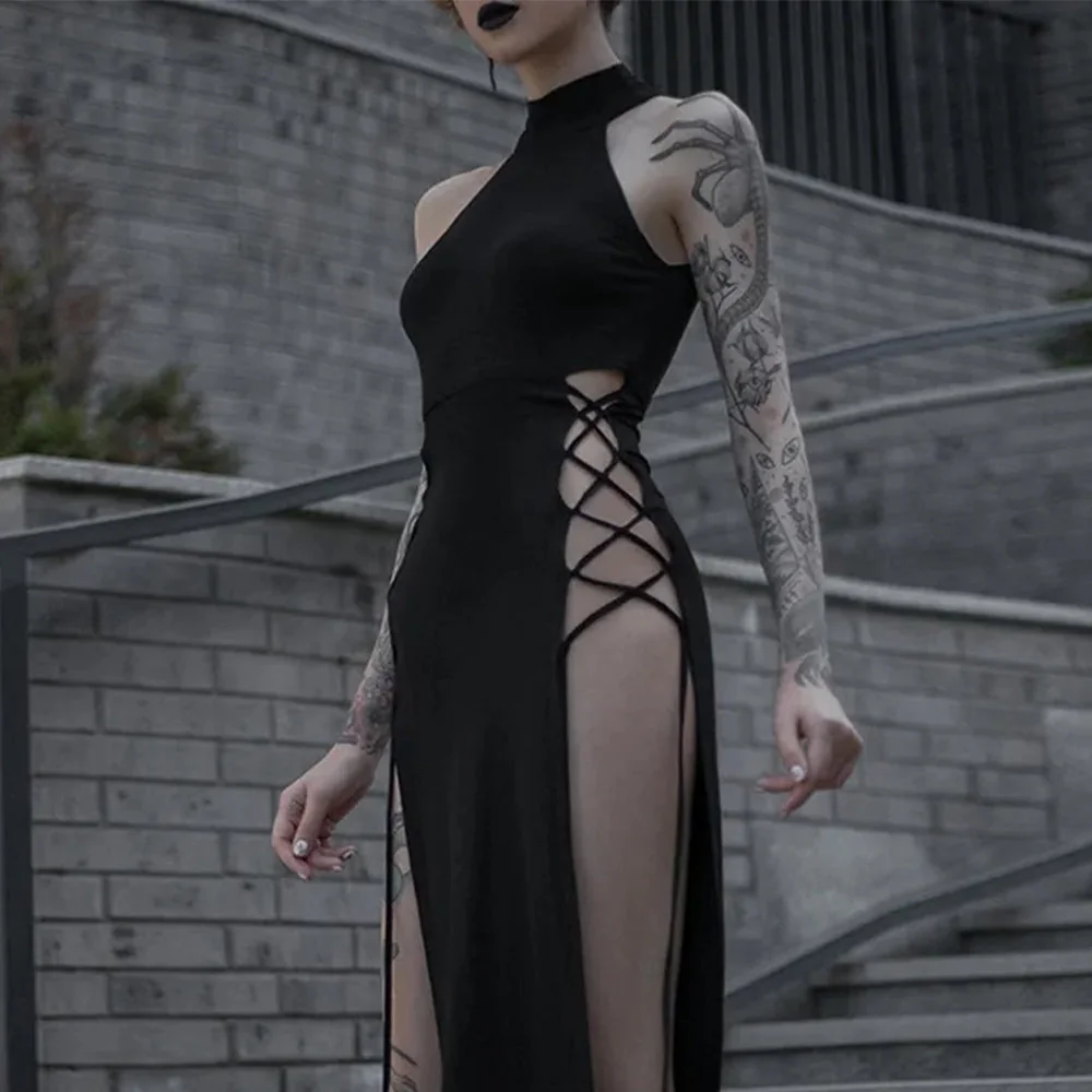 Black Gothic Style Womens Dress