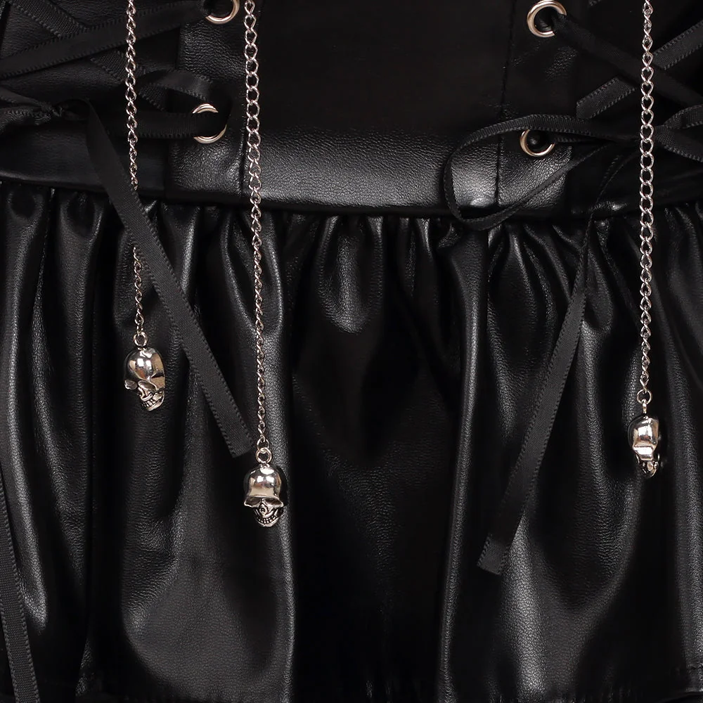 Premium Gothic Style PU Leather Womens Tank Top