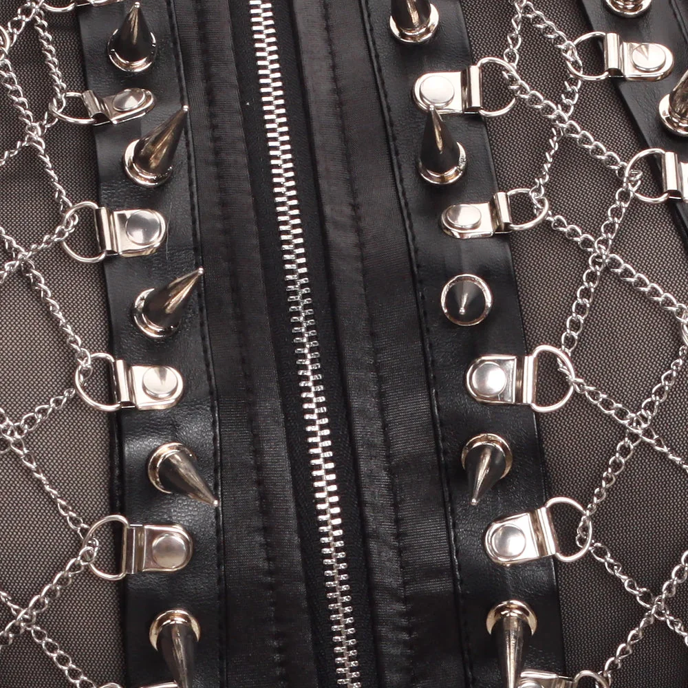 Premium Gothic Style PU Leather Womens Tank Top