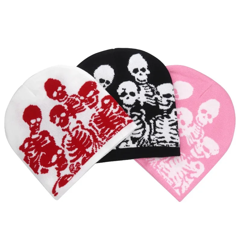 Premium Cotton & Polyester Blend Unisex Skull Beanie