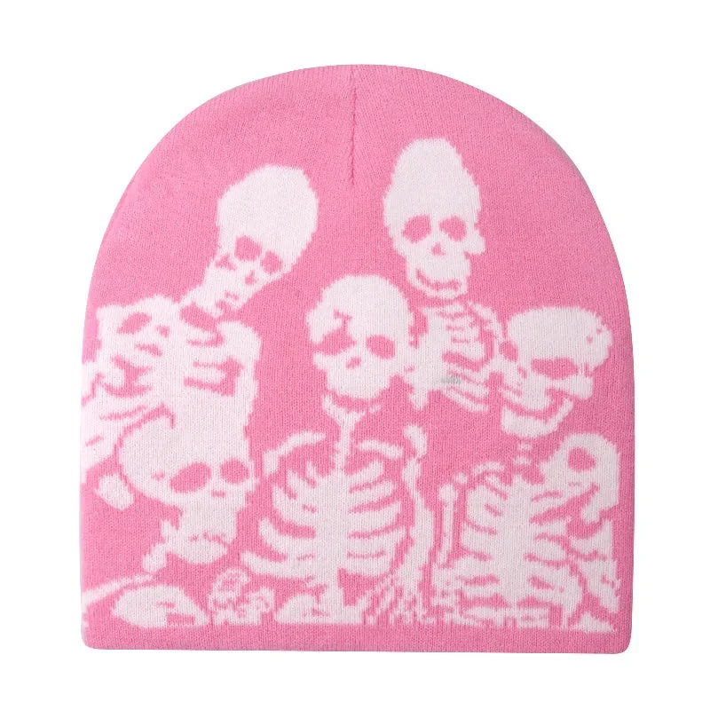 Premium Cotton & Polyester Blend Unisex Skull Beanie