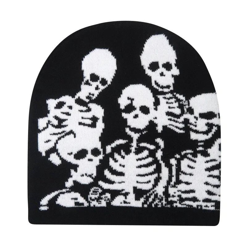 Premium Cotton & Polyester Blend Unisex Skull Beanie