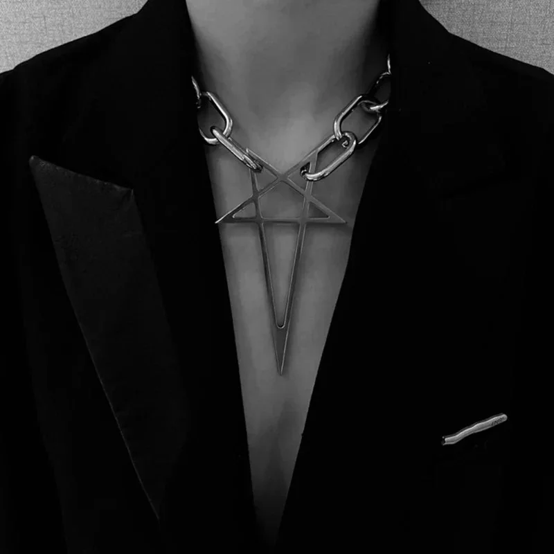 Mens Gothic Steel Alloy Chain Necklace