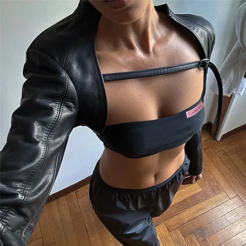 Stylish Black Cropped Jacket for Women