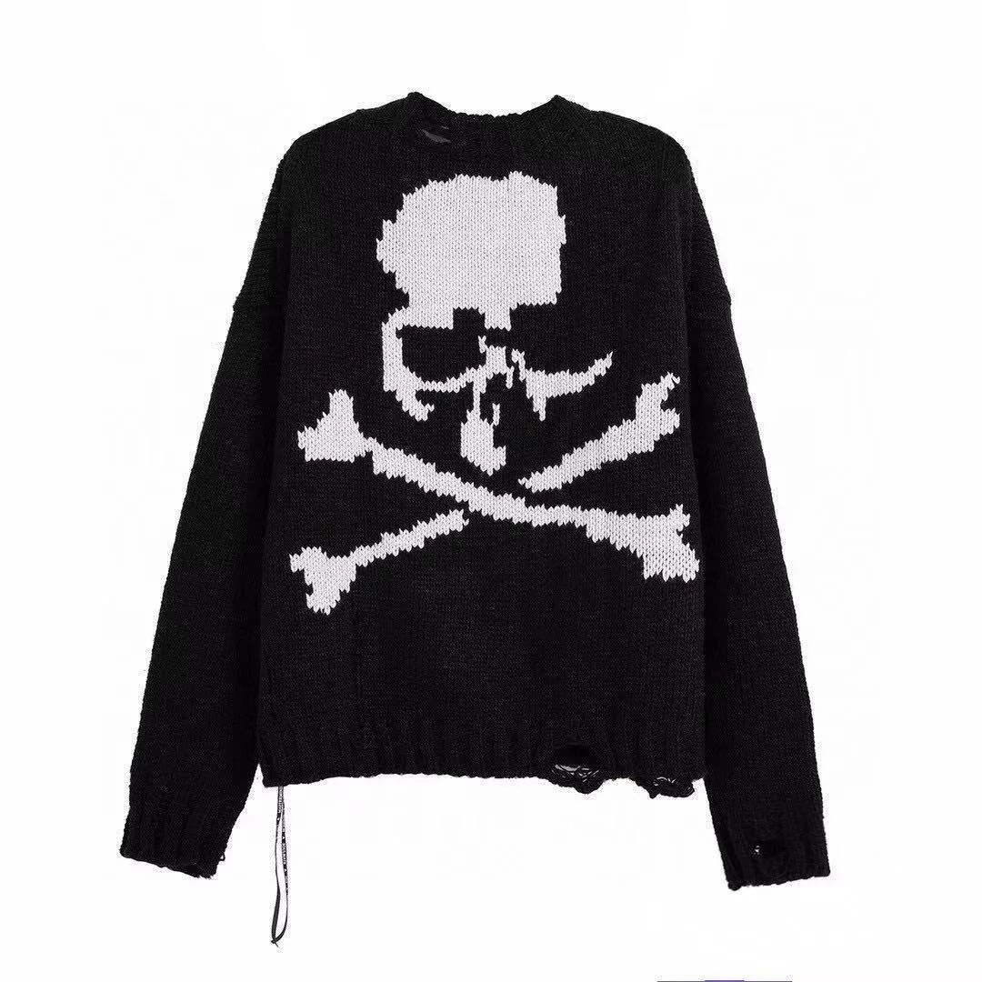 Premium Cotton & Wool Skull Sweater in Unisex Style
