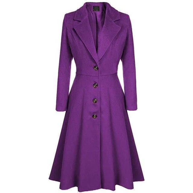 Chic Vintage Style Cotton & Polyester Womens Coat