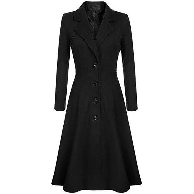 Chic Vintage Style Cotton & Polyester Womens Coat