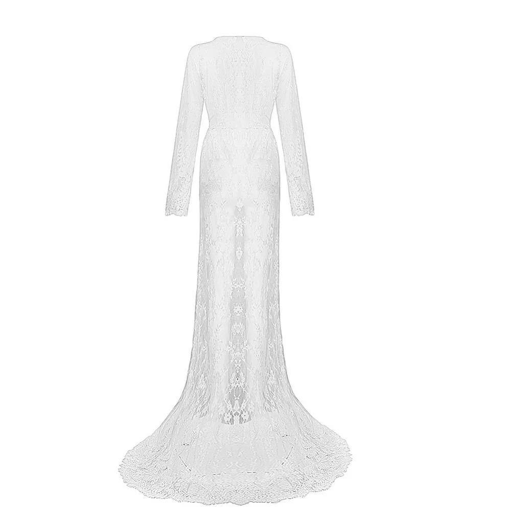 Chic See-Through Cotton Polyester Dress for Women