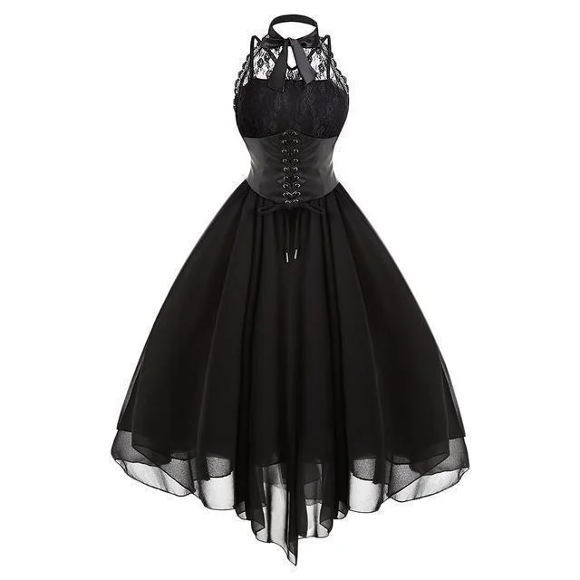 Premium Gothic Cotton Polyester Blend Womens Dress
