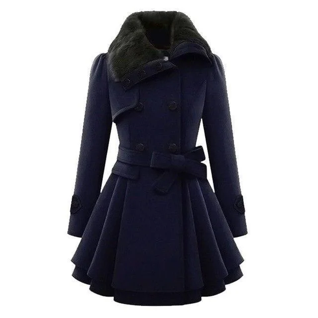 Elegant Gothic Black Polyester Coat Womens Premium Limited Edition