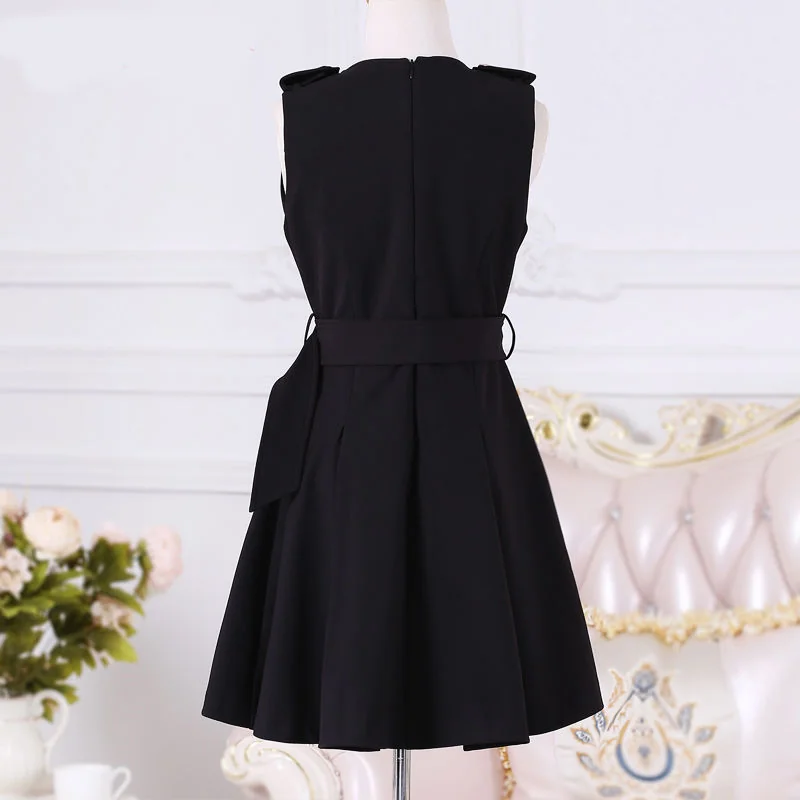 Chic Black Cotton Dress - Premium Limited Edition