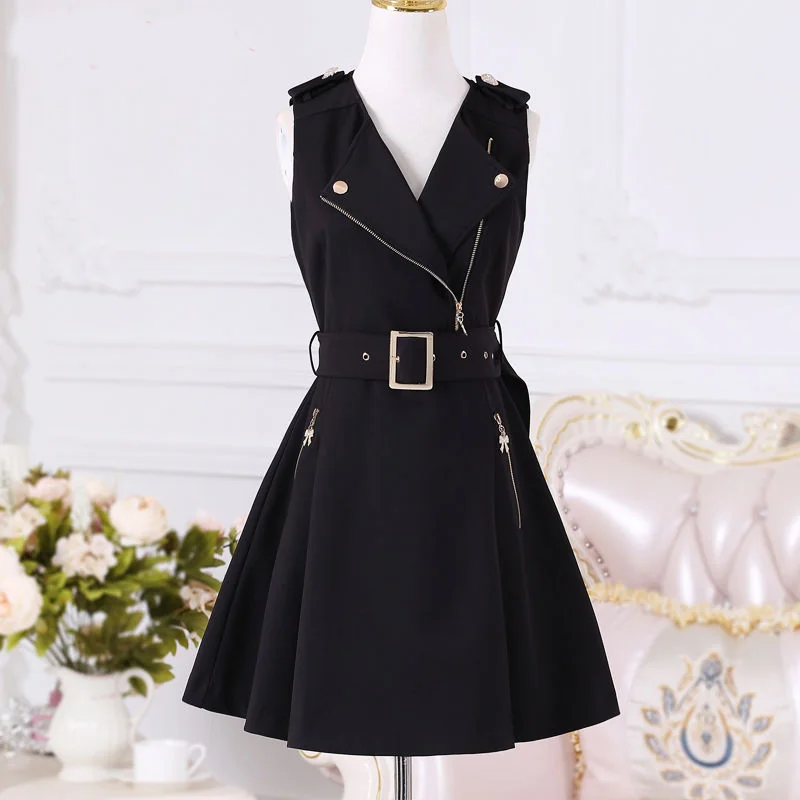 Chic Black Cotton Dress - Premium Limited Edition