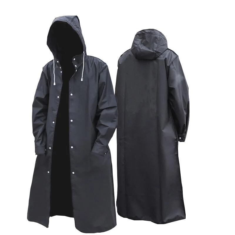 Eco-Friendly Hooded Raincoat for Men - Waterproof Outdoor Apparel