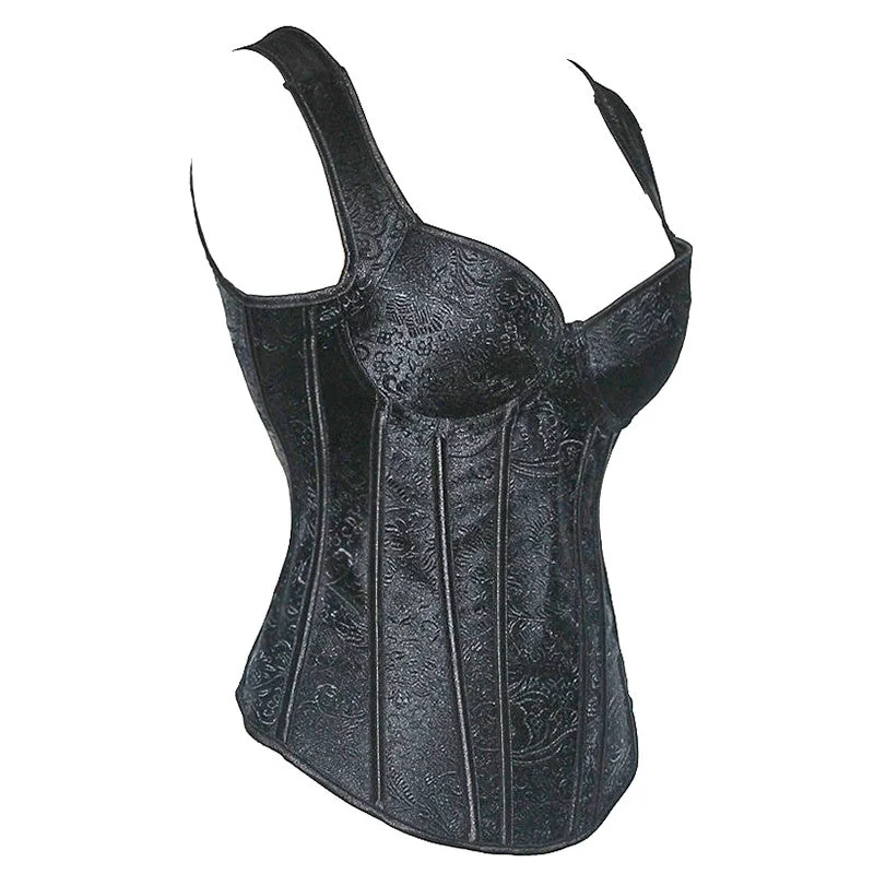 Black Lace-Up Gothic Corset Top Plus Size