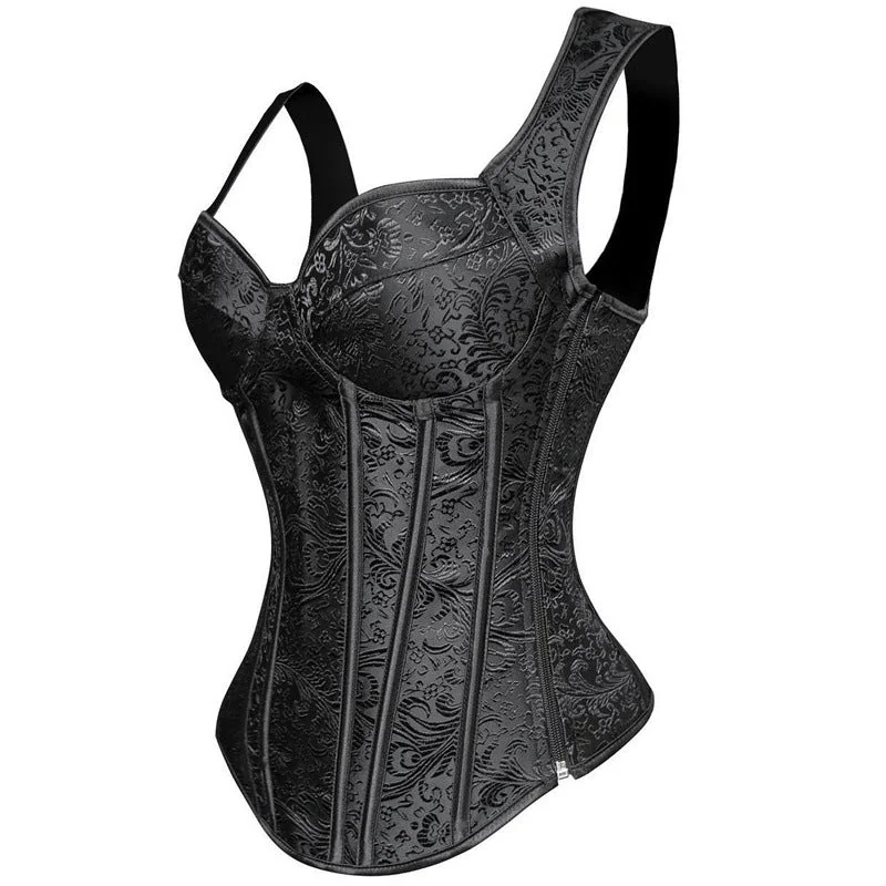 Black Lace-Up Gothic Corset Top Plus Size