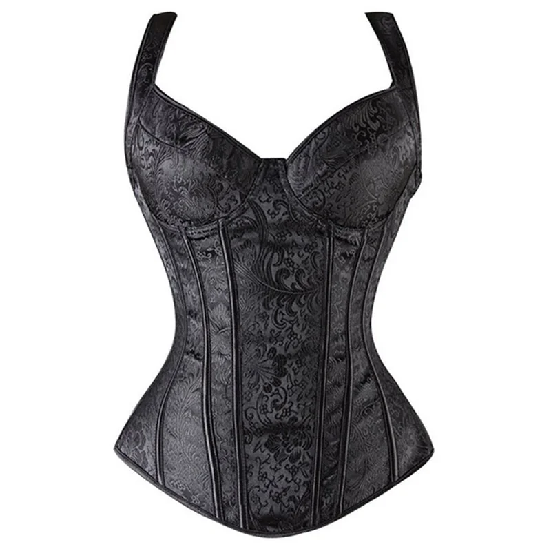 Black Lace-Up Gothic Corset Top Plus Size