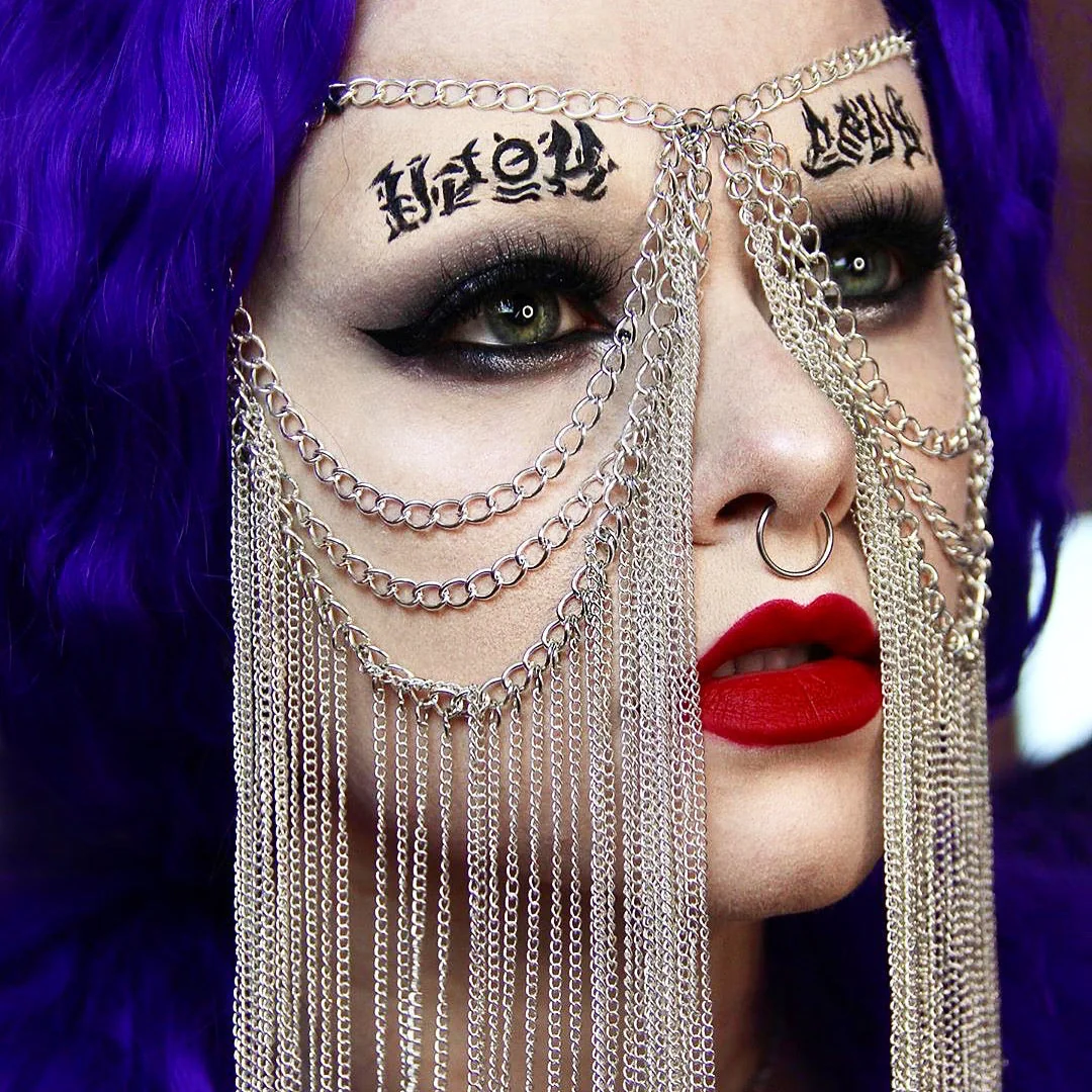 Gothic Chain Tassel Head-Dress Mask