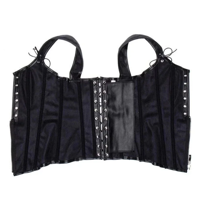 Steampunk Style Lace-Up Faux Leather Corset