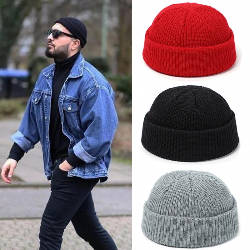 Stylish Beanie Hat with Turned-Up Hem