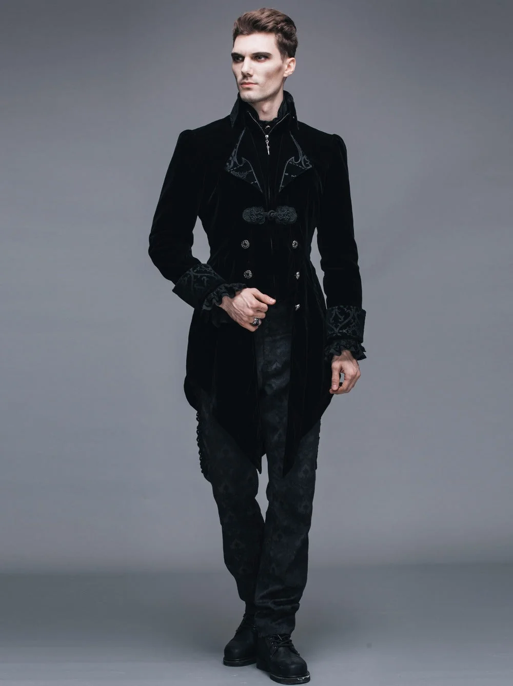 Victorian Style Swallowtail Vampire Jacket - Elegant Mens Gothic Coat