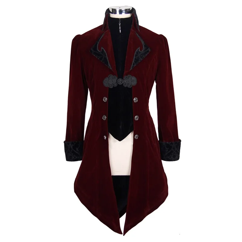 Victorian Style Swallowtail Vampire Jacket - Elegant Mens Gothic Coat