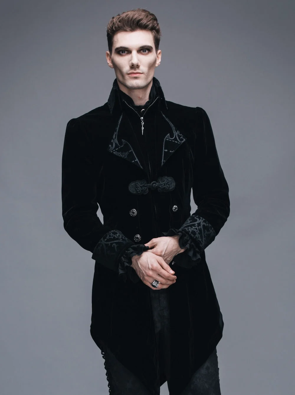 Victorian Style Swallowtail Vampire Jacket - Elegant Mens Gothic Coat