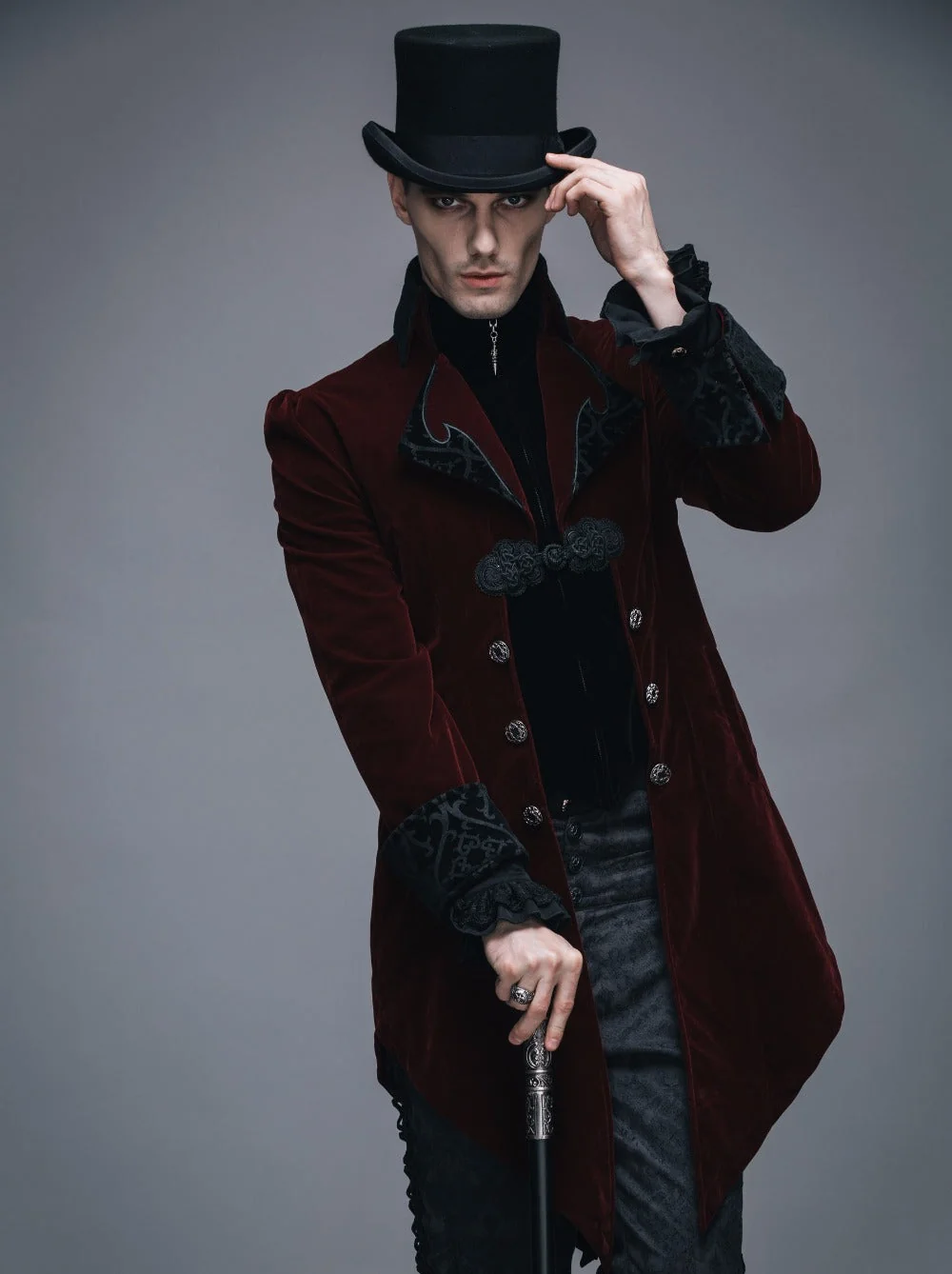Victorian Style Swallowtail Vampire Jacket - Elegant Mens Gothic Coat