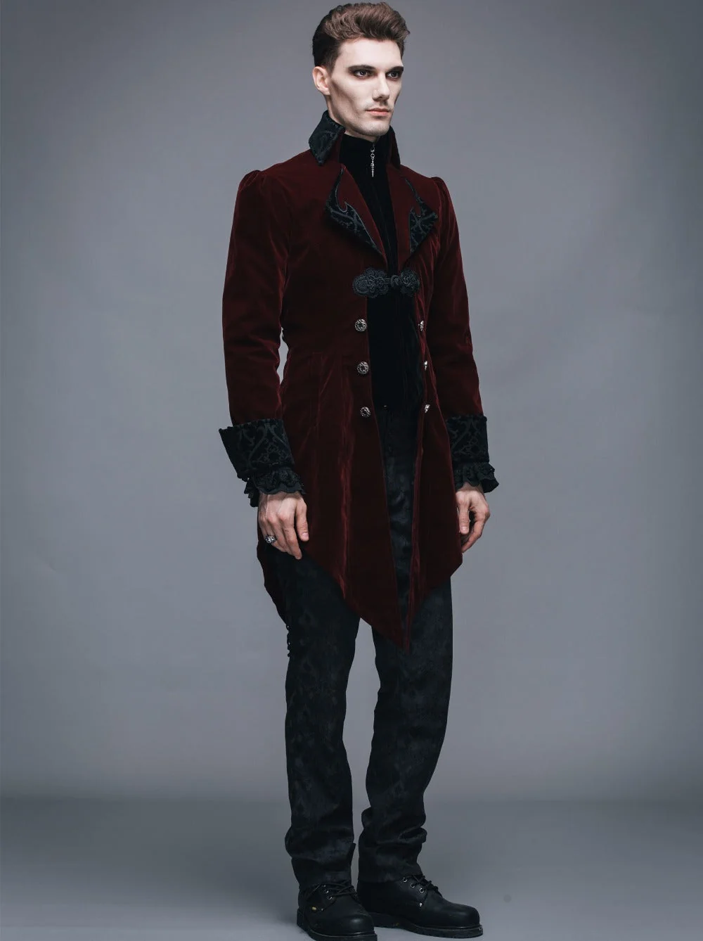 Victorian Style Swallowtail Vampire Jacket - Elegant Mens Gothic Coat