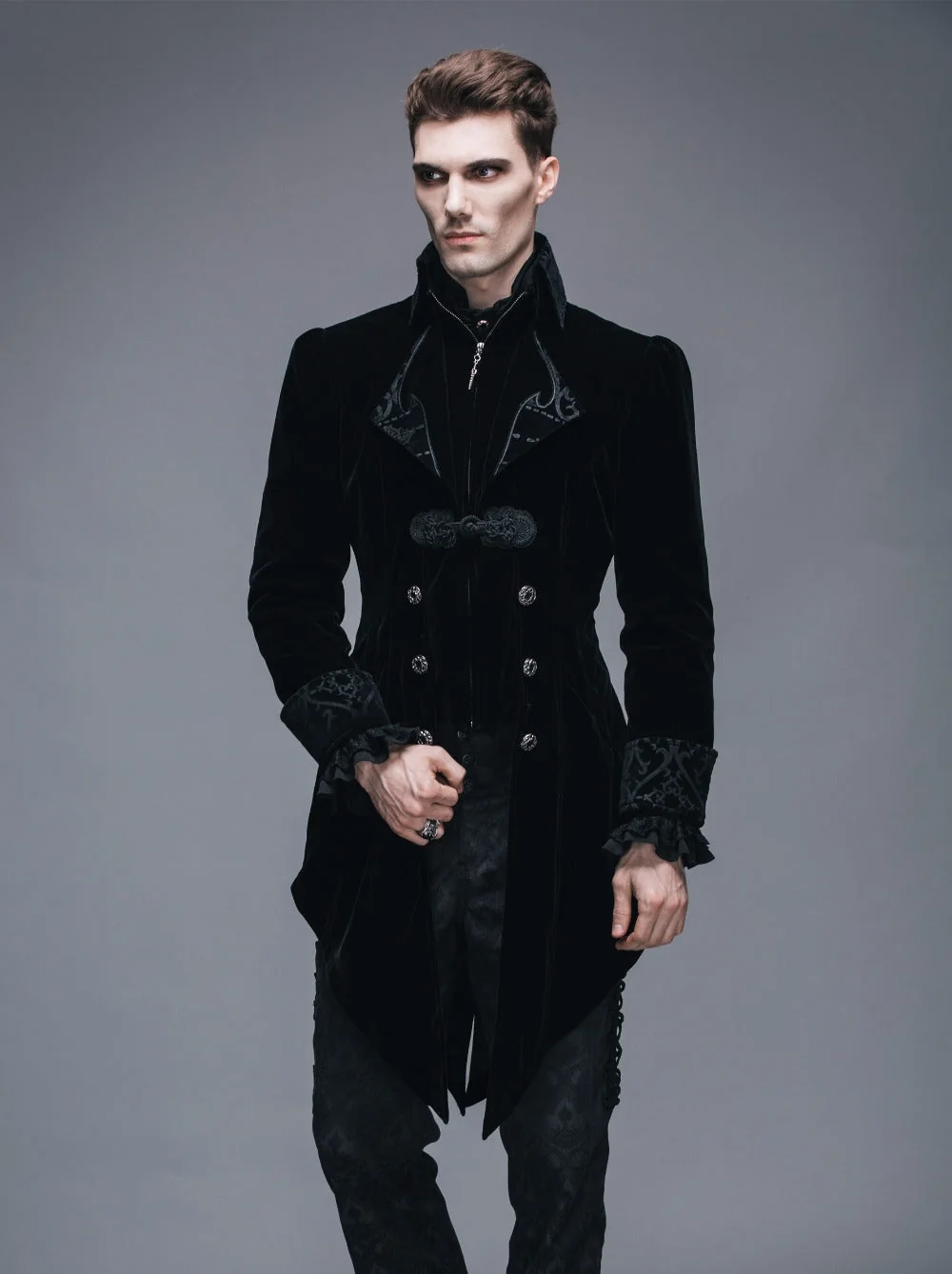 Victorian Style Swallowtail Vampire Jacket - Elegant Mens Gothic Coat