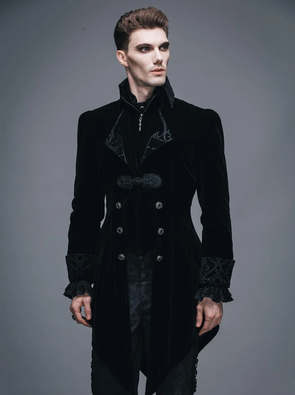 Victorian Style Swallowtail Vampire Jacket - Elegant Mens Gothic Coat