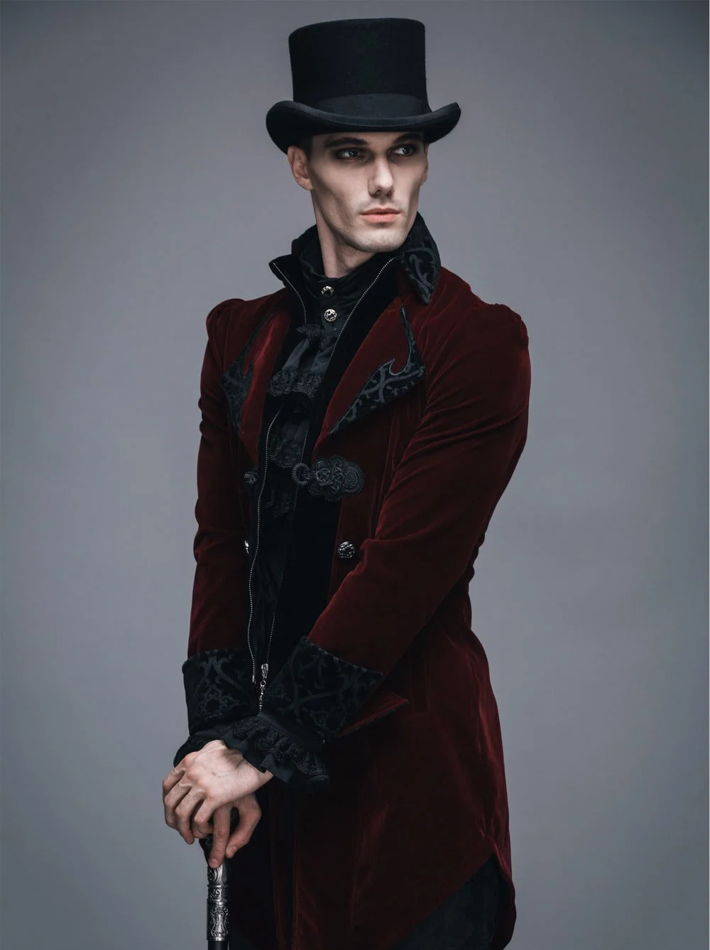 Victorian Style Swallowtail Vampire Jacket - Elegant Mens Gothic Coat