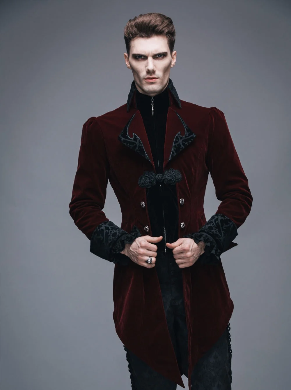 Victorian Style Swallowtail Vampire Jacket - Elegant Mens Gothic Coat