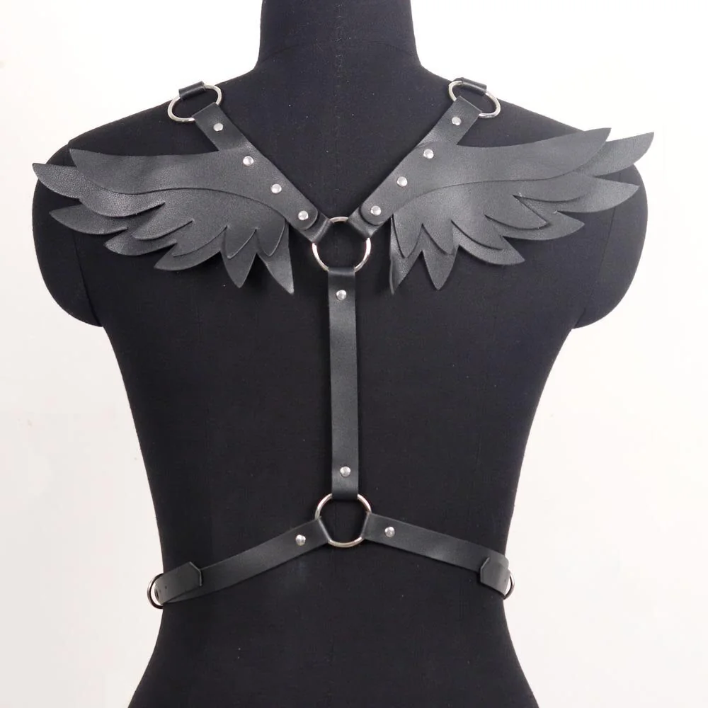 Gothic Cage Under-Bust Body Harness in PU Faux Leather