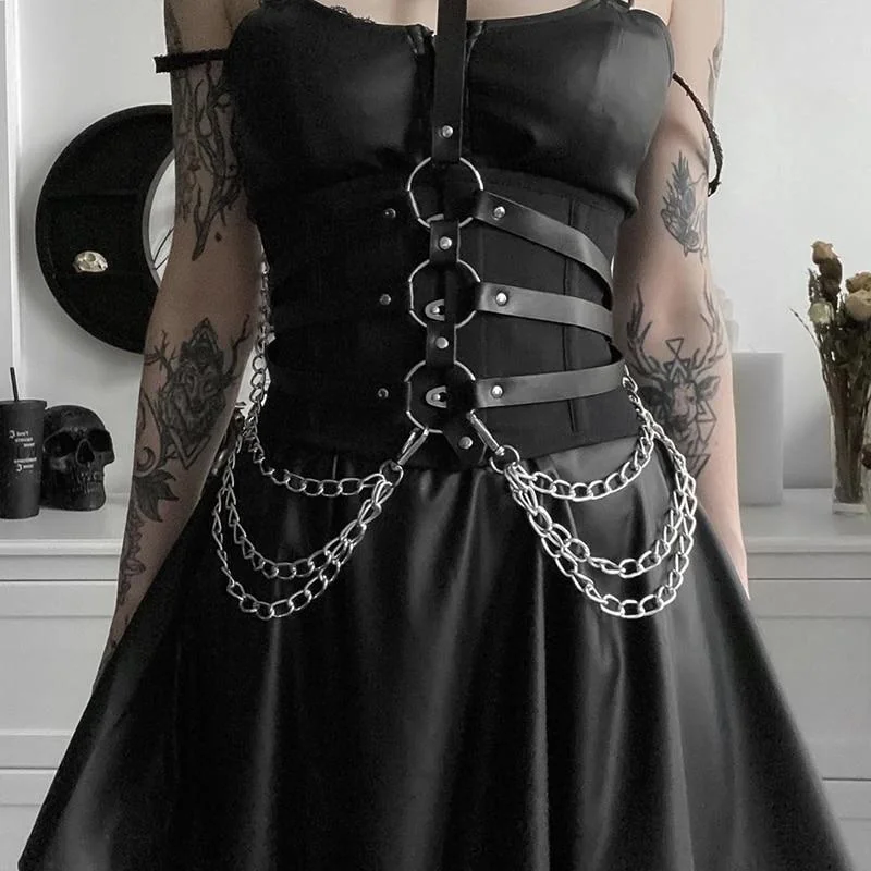 Darkness Gothic Leather Harness