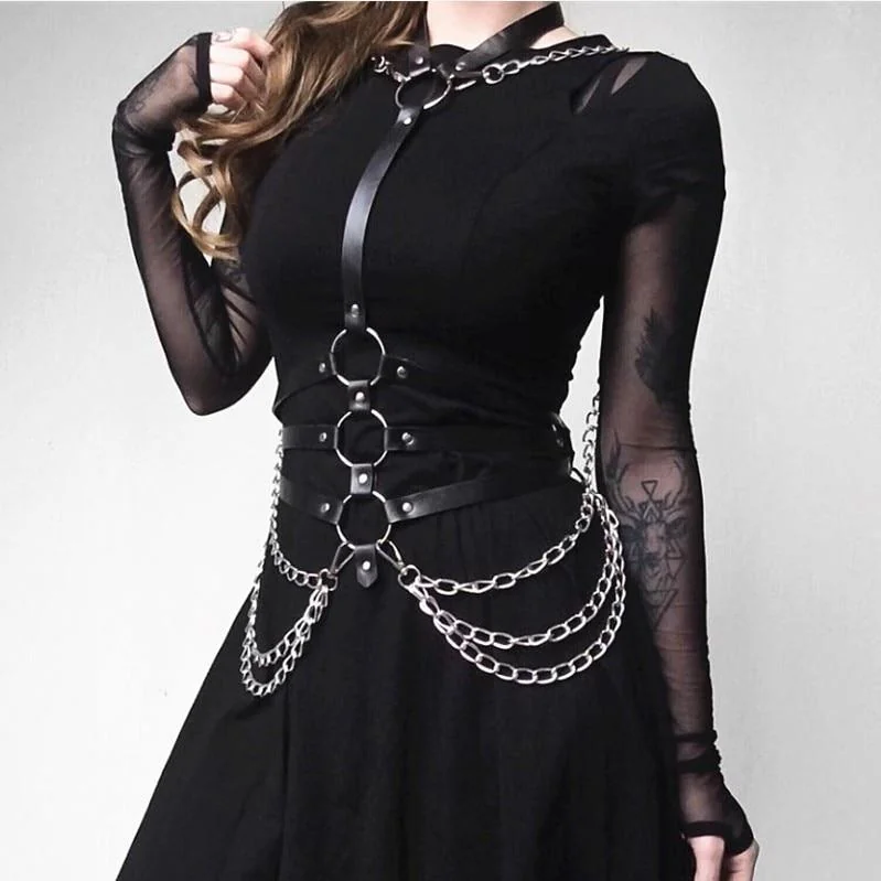 Darkness Gothic Leather Harness