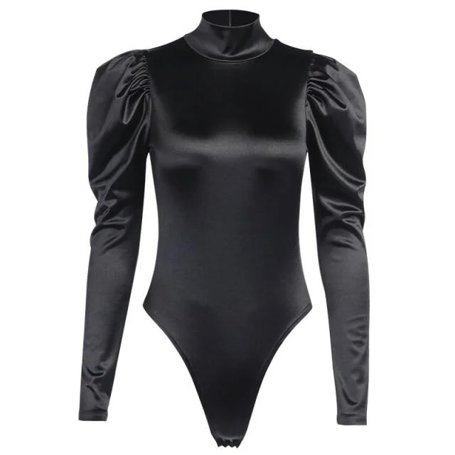 Gothic Style Premium Bodysuit Black for Women