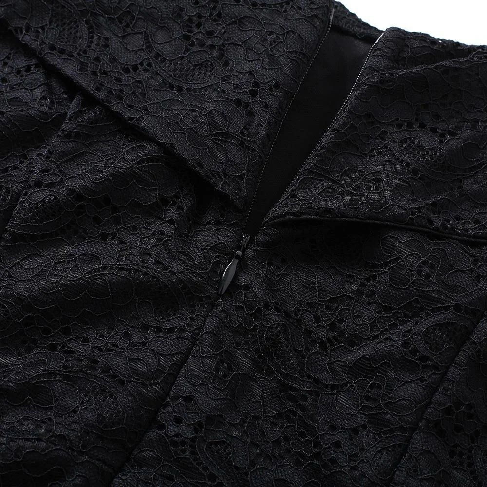 Gothic Black Dress with Dark Motifs