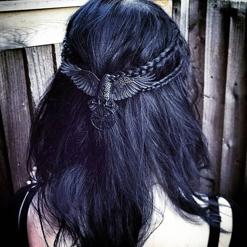 Gothic Crow Zinc Alloy Hair Clip for Gothic Beauty