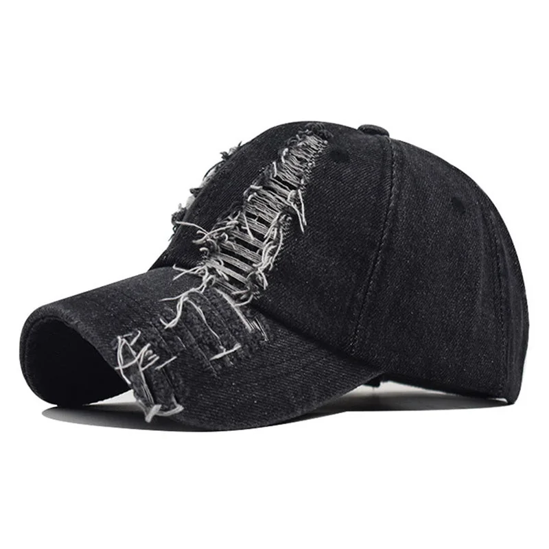 Classic Cotton Worn Cap for Men in Black