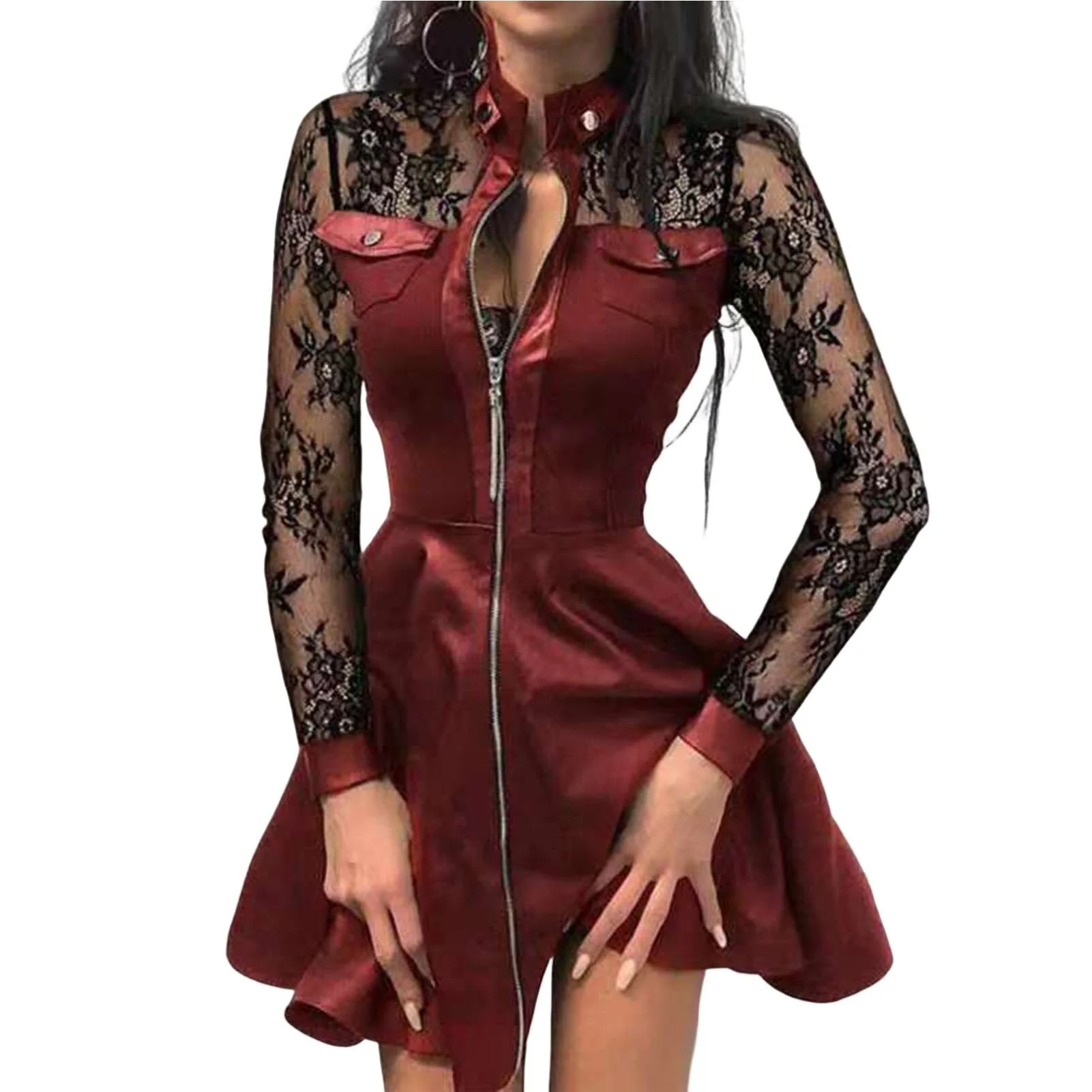 Limited Edition Gothic Zipper Dress in Premium Cotton & Polyester Blend
