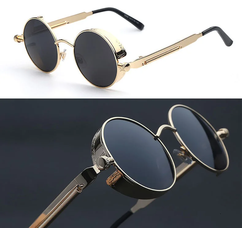 Polarized UV400 Steampunk Sunglasses in Black