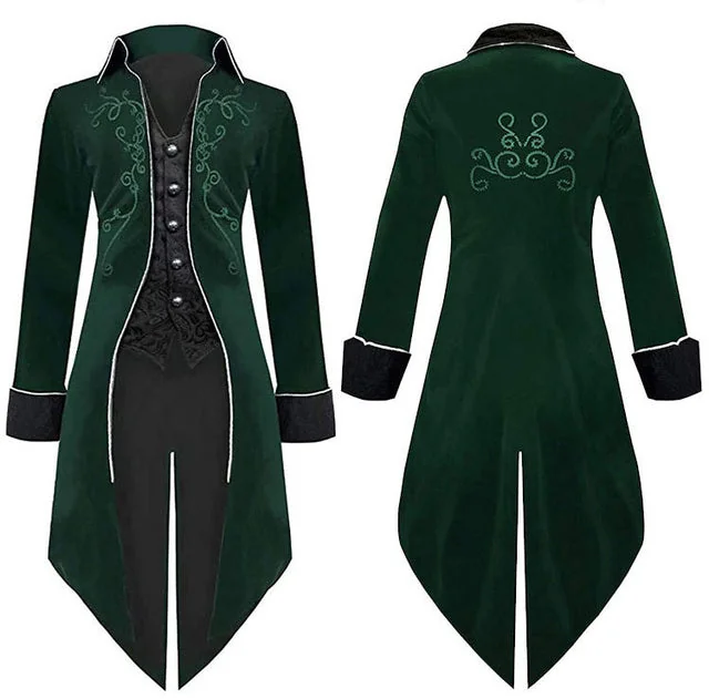 Elegant Black Gothic Tailcoat for Men