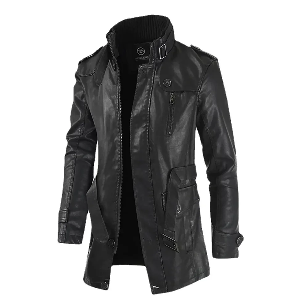 Premium Mens Faux Leather and Cotton Blend Jacket