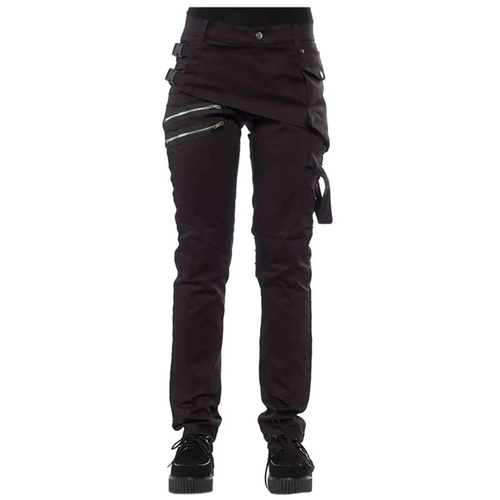 Premium Black Cotton-Polyester Womens Trousers